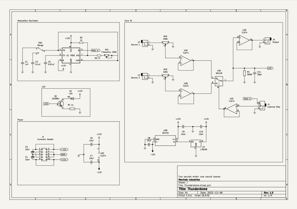 Schematic for the Thunderdome module